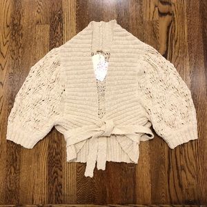 Free People Balloon Sleeve Wrap Cardigan Sweater